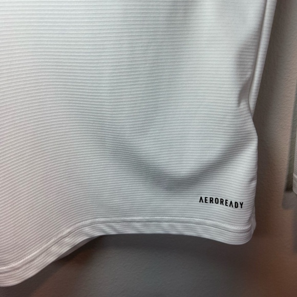 Adidas Womens Primegreen V-Neck Shirt White Base Layer Long Sleeve Stretch Large - Picture 9 of 11